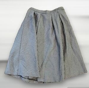 Forever 21 Womens Midi A Line Pleated Flare Black & White Checkered Skirt